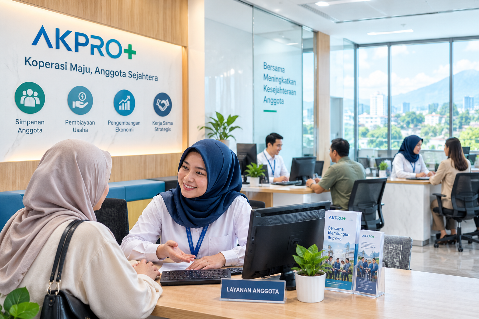 Ilustrasi fitur AKPRO+ yang saling terhubung